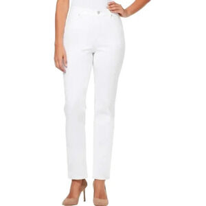 Gloria Vanderbilt Amanda Classic Rise Heritage Fit Tapered Leg White Jean Size 8